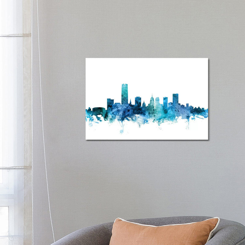 Oklahoma City Skyline by Michael Tompsett - 1 Piece Wrapped Canvas Wall Art, 66.04 cm H x 45.72 cm W x 3.175 cm D