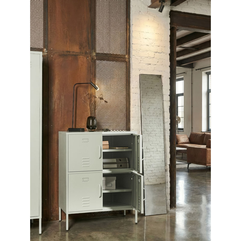 4 -Door 4 -Shelf Storage Cabinet, Mint Green