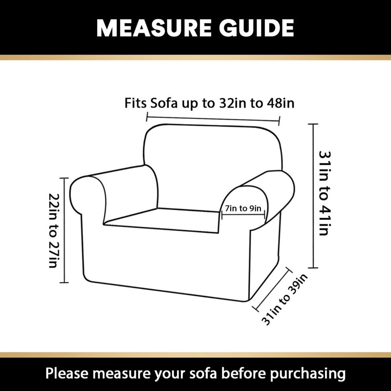 Sofa Slipcover, Brown Polyester/Polyester Blend