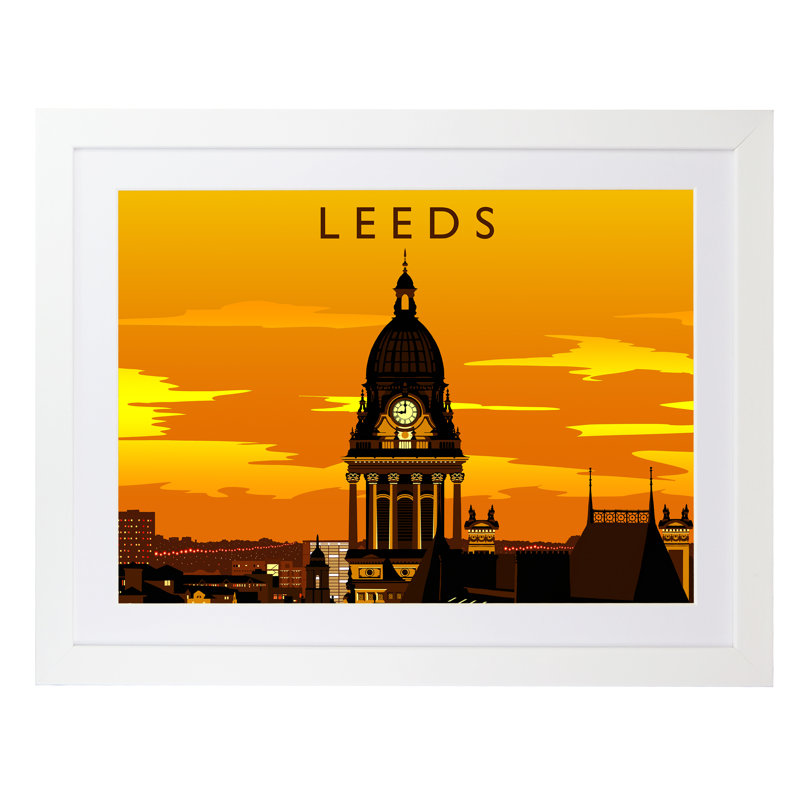 Leeds 2 - Print, White Framed, 40cm H x 50cm W x 3cm D