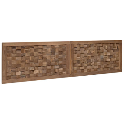 vidaXL Headboard Wall-mounted Natural Solid Teak Wood Rustic Farmhouse Wooden