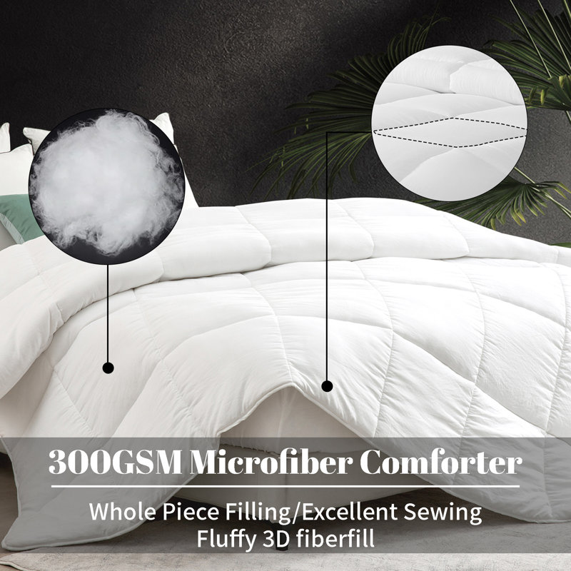 Édredon en duvet synthétique polyester toutes saisons, Lit simple
