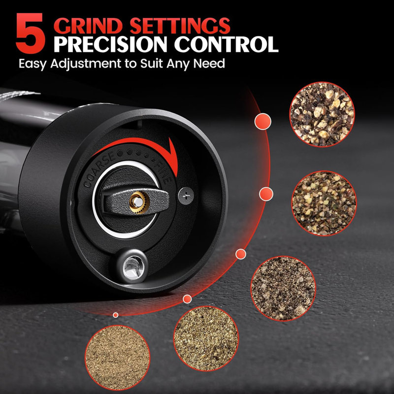 2-pack Electric Salt & Pepper Grinder Set