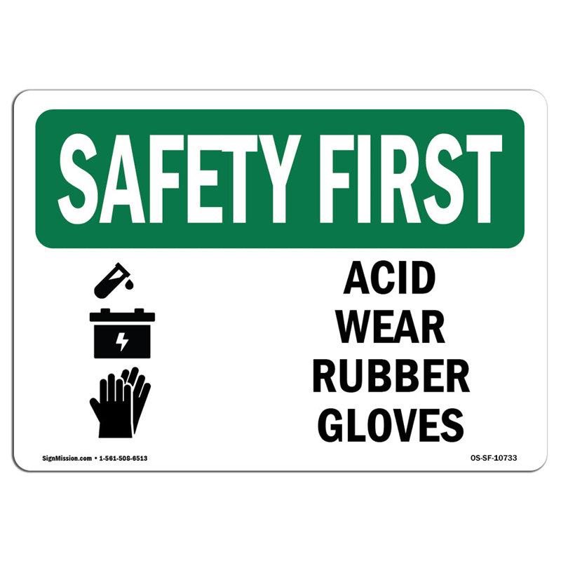 Safety First Sign, 18" H x 24" W x 0.1" D