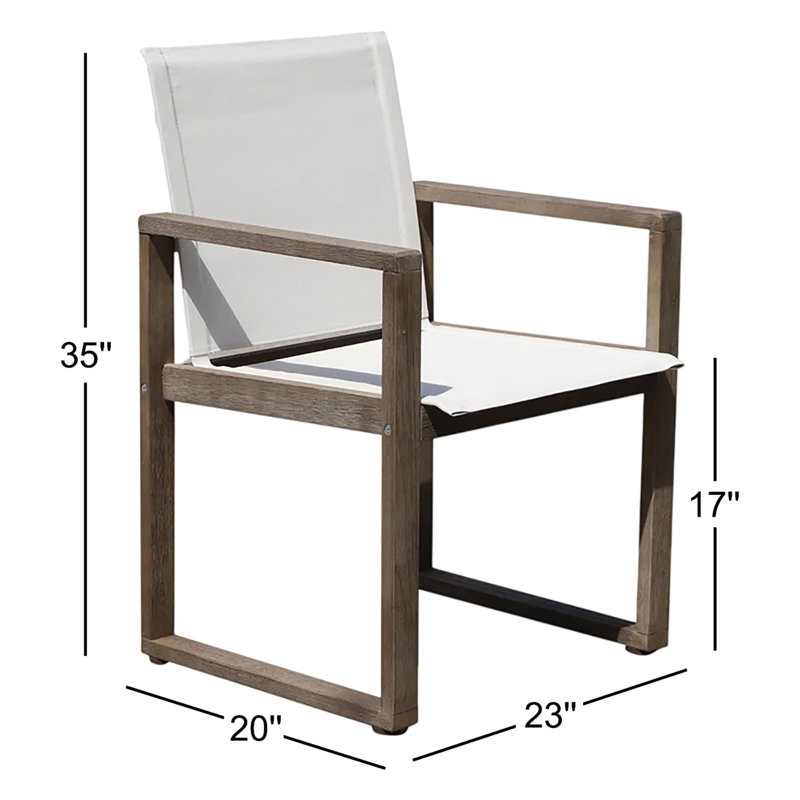 Fauteuil de patio en acacia Harmond, Gris
