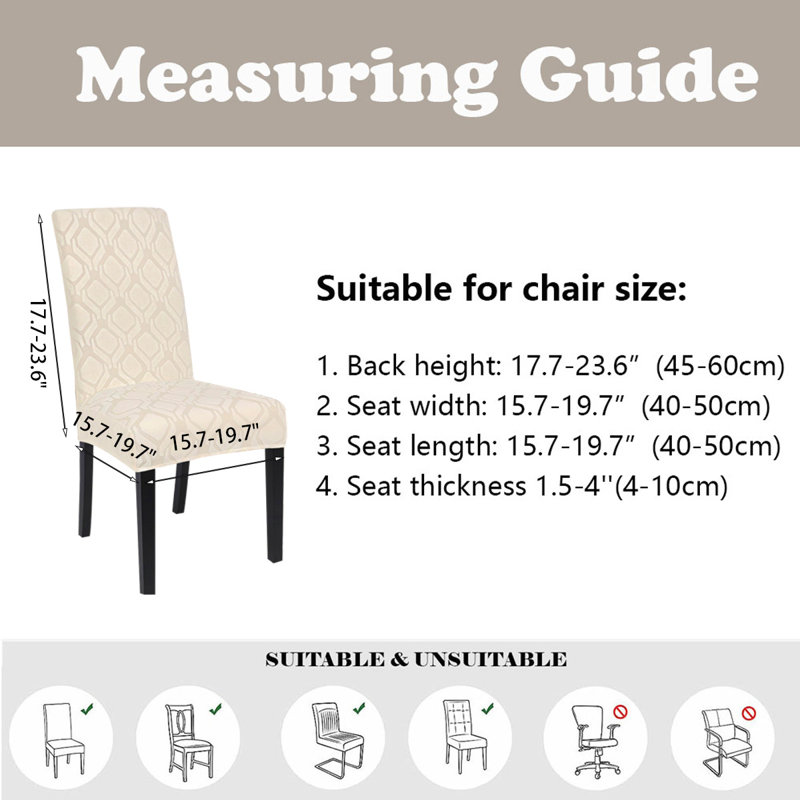 Housse pour chaise de salle à manger, Mélange de polyester beige