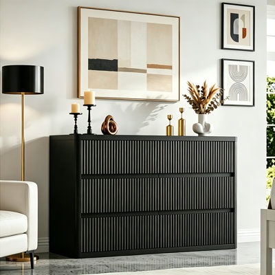Commode cannelée moderne l 48 po
