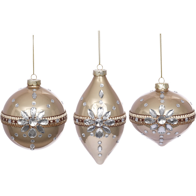 Fancy Jewel Ornament  - 4 Inches Set Of 6