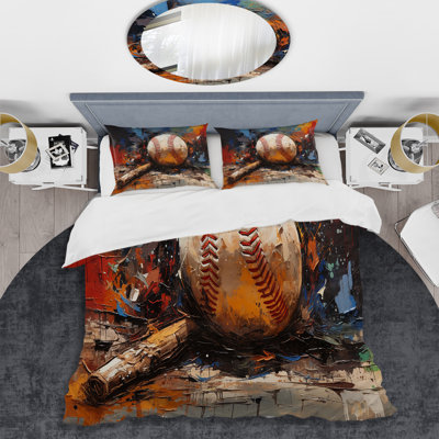 Ensemble de housse de couette en microfibre / polyester Baseball Collage II Bedding