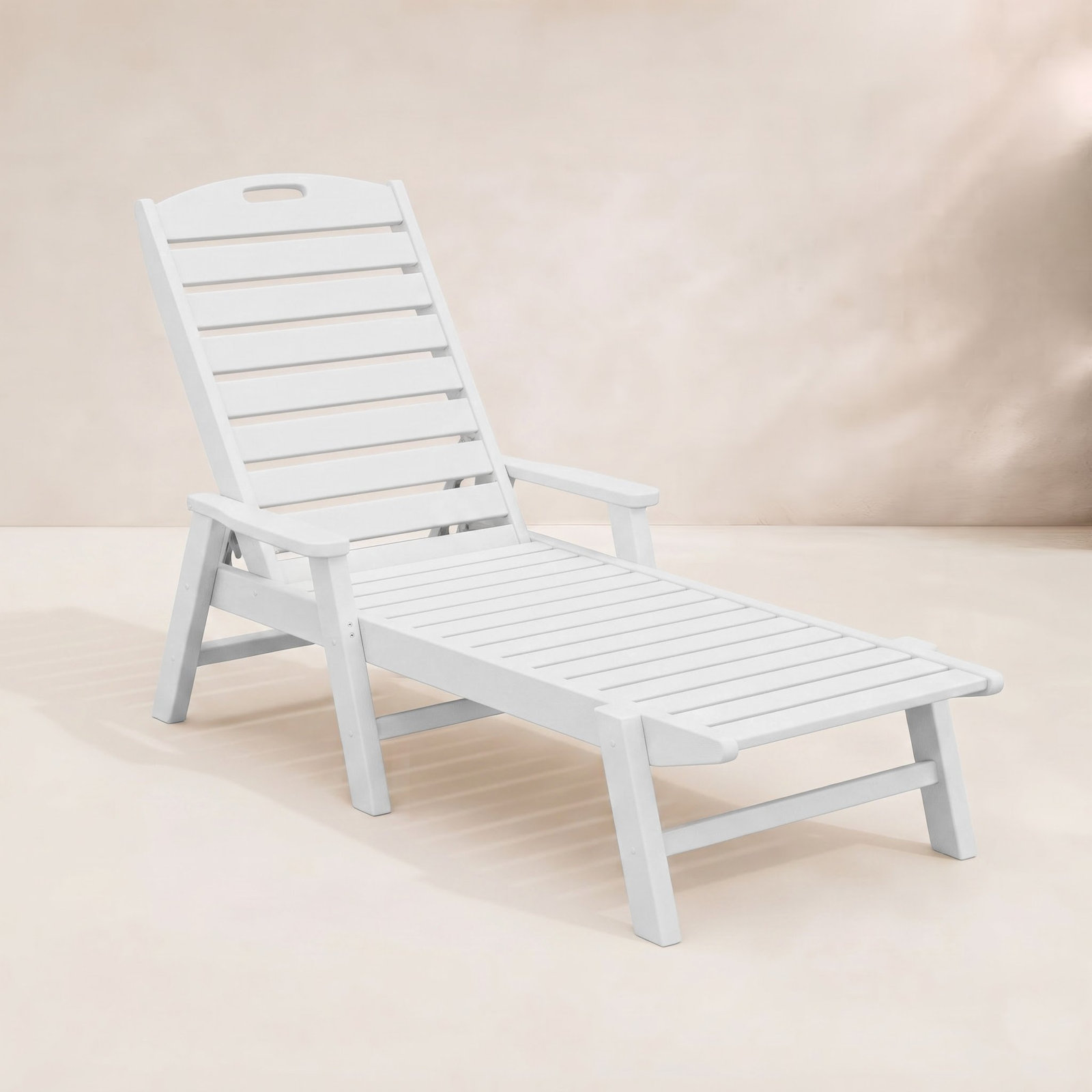 POLYWOOD® Nautical 27" Patio Chaise Lounge, White