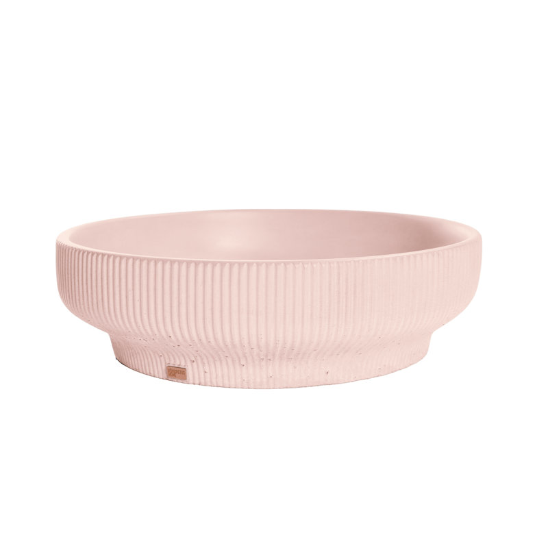 Lotus Round Concrete Vessel Sink, Coral Light Red