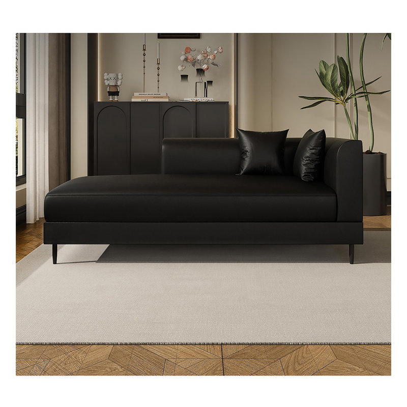 Méridienne moderne de luxe noir, Face à la droite