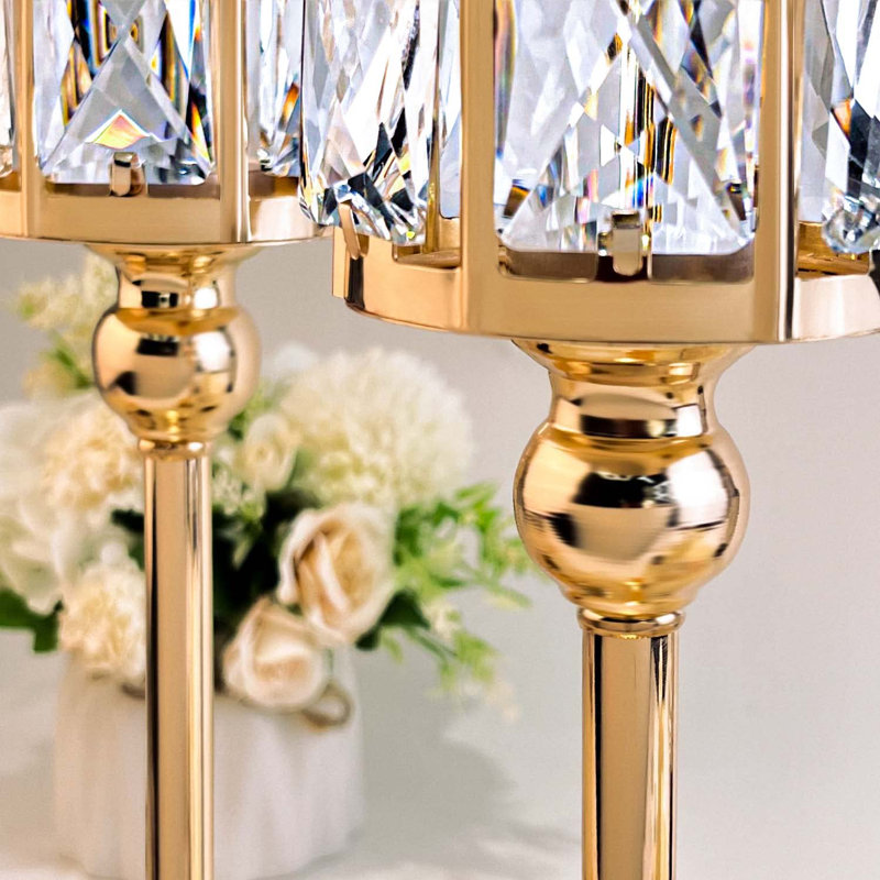 2 bougeoirs candélabres en cristal