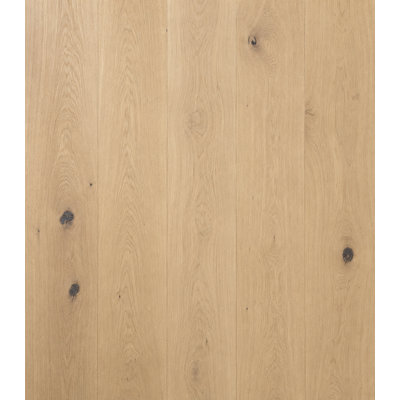 Plancher de bois franc d'ingénierie en chêne blanc crème brossé – Languette et rainure | 5/8 po x 7-5/8 po x 96 po avec couche supérieure de 3,5 mm (30,35 pi²/boîte/paquet)