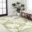 Craigwood High-Low Two-Tone Monstera Leaf Light Green/Ivory Indoor/Outdoor Rug-1773960082