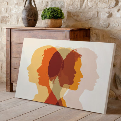 Toile, création d'une illustration abstraite mettant en vedette une série de silhouettes se chevauchant, représentant des personnes diverses