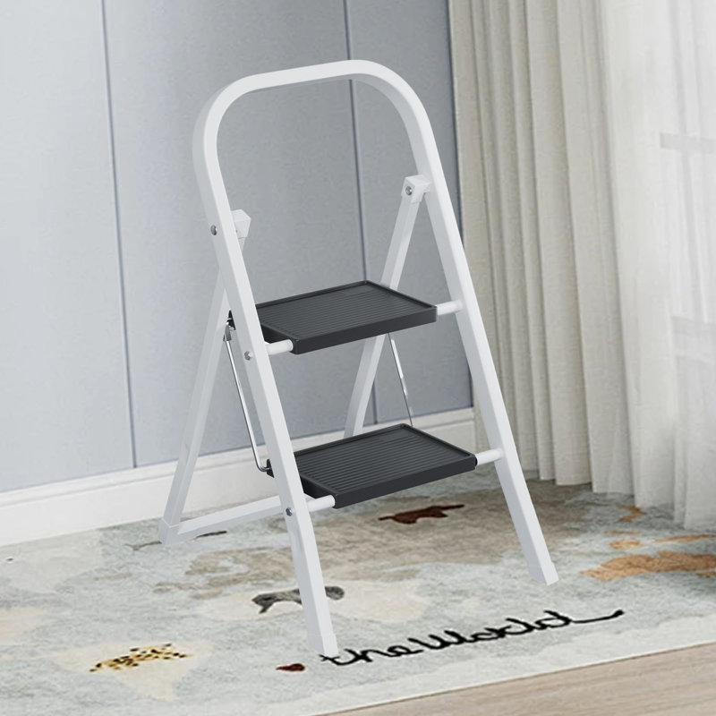 2 - Step Lightweight Folding Step Ladder, White