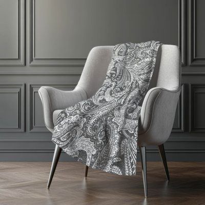 Addison Machine Washable Sherpa ASB654 Paisley Throw Blanket