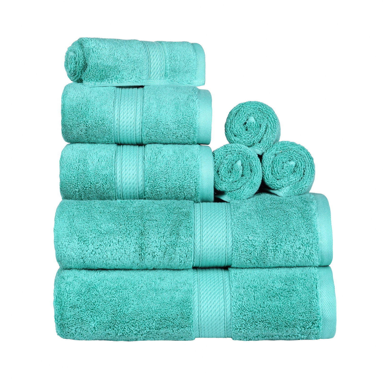 Renata 8-Piece Egyptian Cotton Towel Set, Turquoise