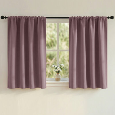Blackout Curtains for Living Room Thermal Insulation Room Darkening Rod Pocket Drapes, 2 Panels