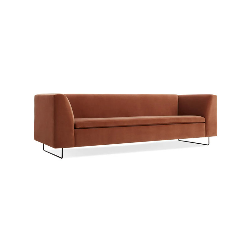 Bonnie Upholstered Sofa, 29" H x 96" W x 33" D, Copper Velvet Polyester Blend