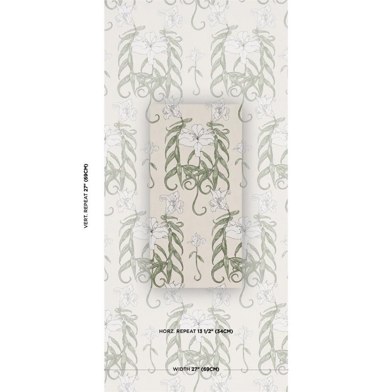 Schumacher X Backdrop Lady Lilith Wallpaper, White
