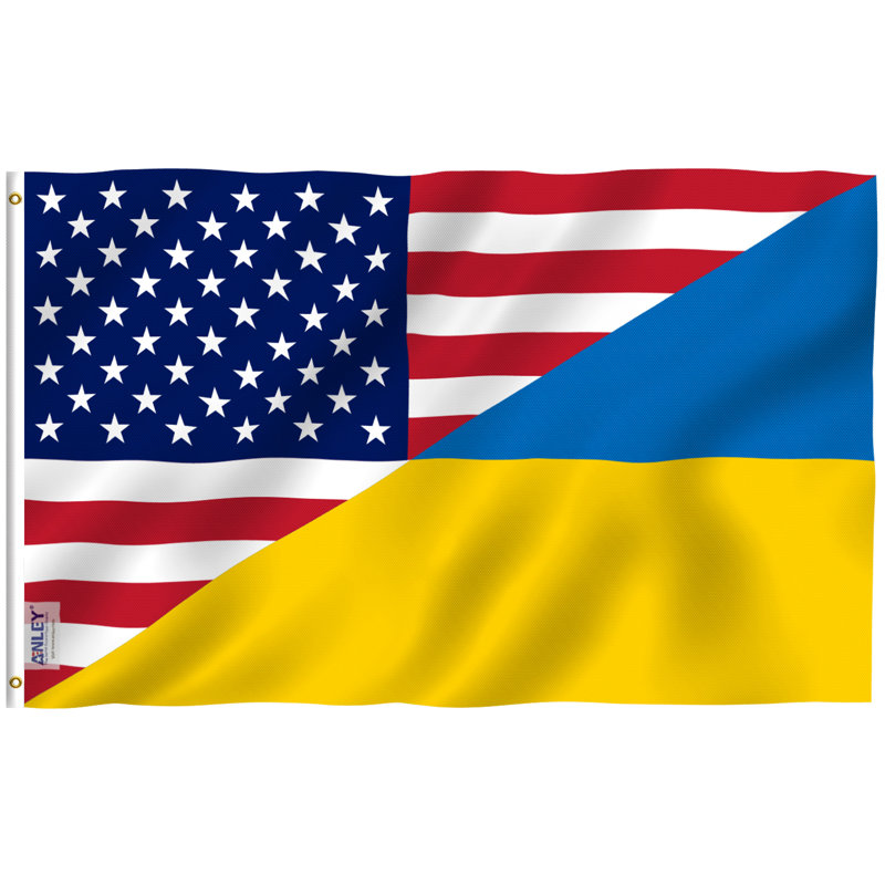 36 po x 60 po Polyester Polyester Drapeau de l'amitie de l'Ukraine Drapeau de la maison
