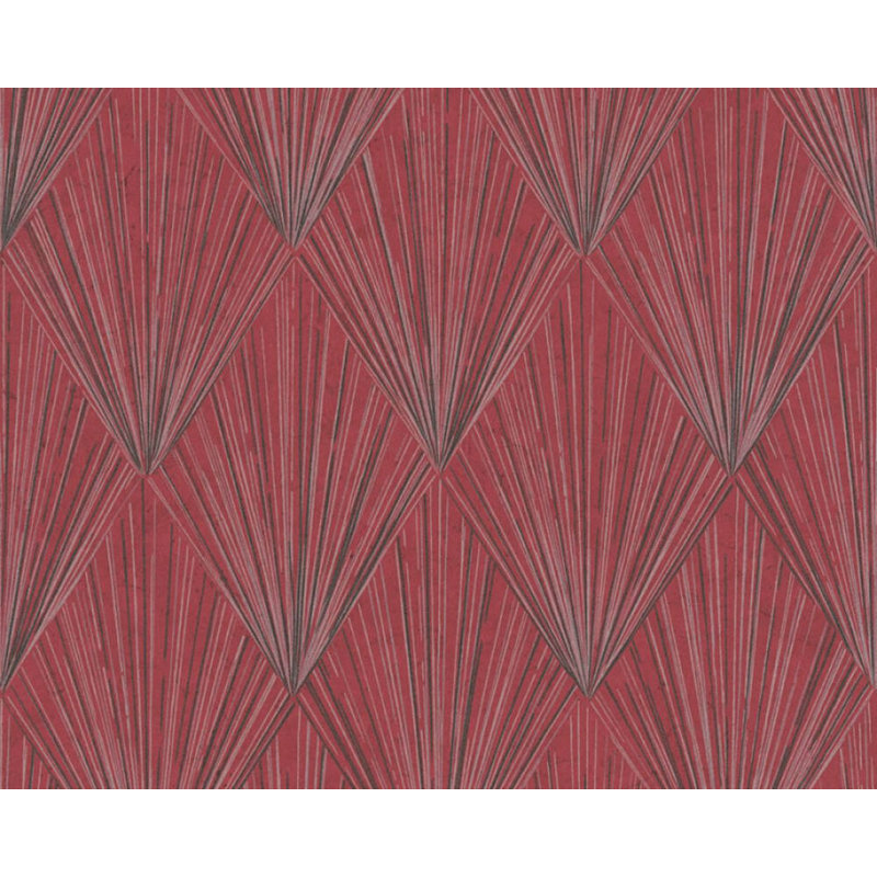 Papier peint texturé Concord, Noir / métallique / rouge