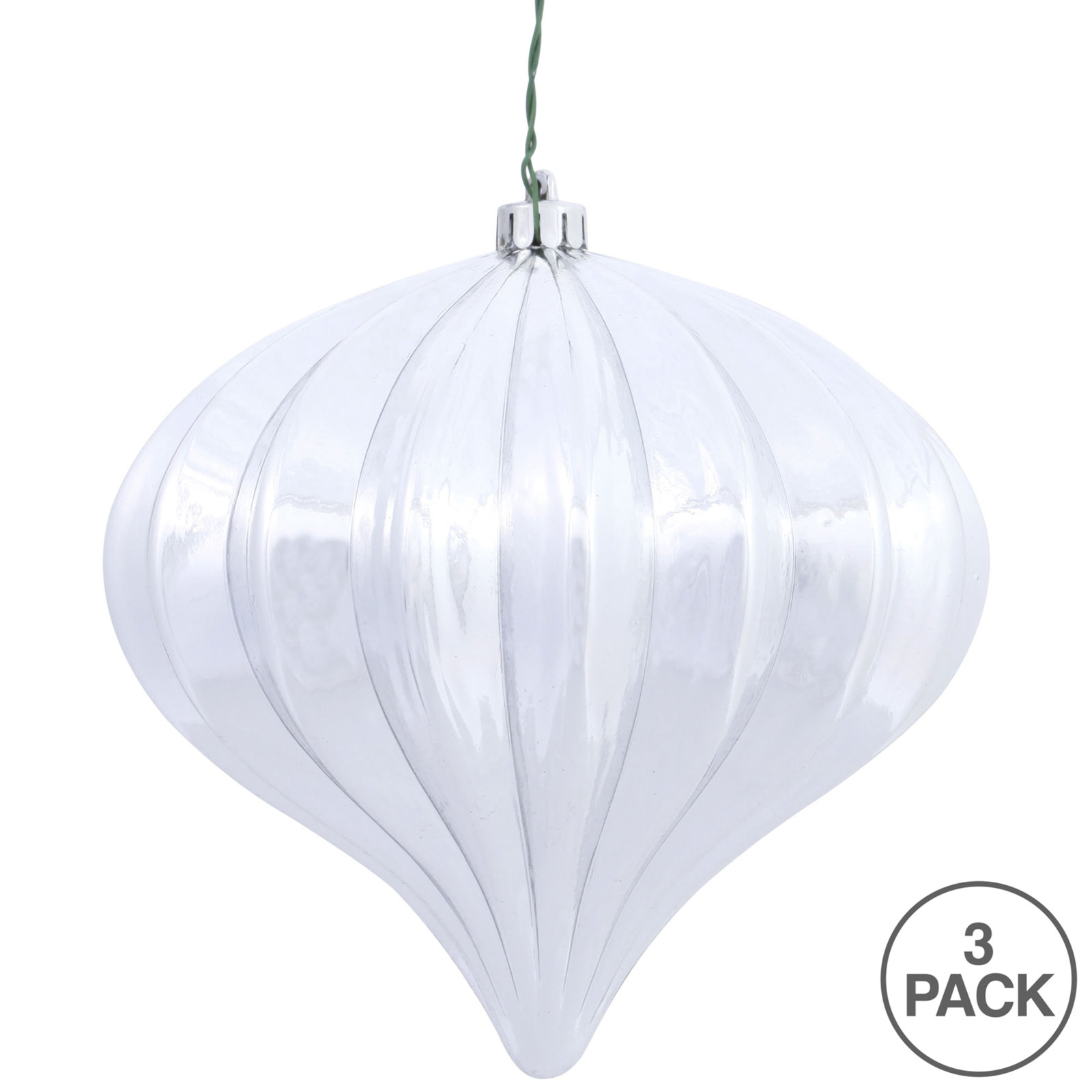 6" Shatterproof Holiday Ornament, Silver 1