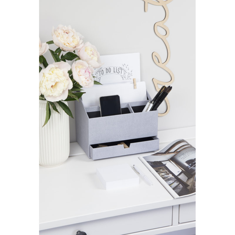 Organisateur de bureau Bigso Greta - Organisateur de bureau durable, Toile grise cendrée