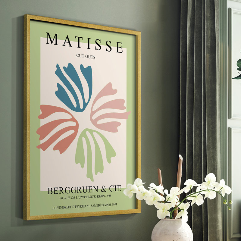 Matisse CCI, reproduction encadrée - bois massif, H 28 po x l 22 po, Doré