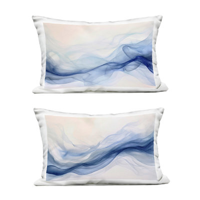 Dreamy Indigo Mist 2 Piece Outdoor Printed Pillow Set design by Andrea Haase