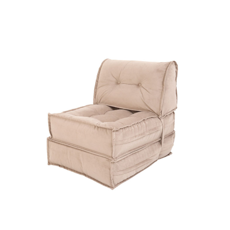 Canapé-lit 1 place, Velours beige Namon
