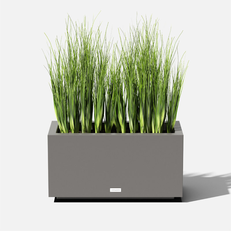Boîte à fleurs longue Block Series, H 13,25 po x l 24,75 po x P 11 po, Gris