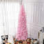 Sapin de Noël artificiel mince de 8 pi de hauteur avec lumières douces 811 branches de sapin réalistes, rose-1970773272