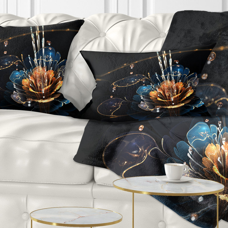 Coussin lombaire avec gouttes d’eau floral