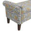 Rangement - Banc rabattable, revêtement floral 23,87 po Hauteur, motif, structure en bois franc, espace intérieur