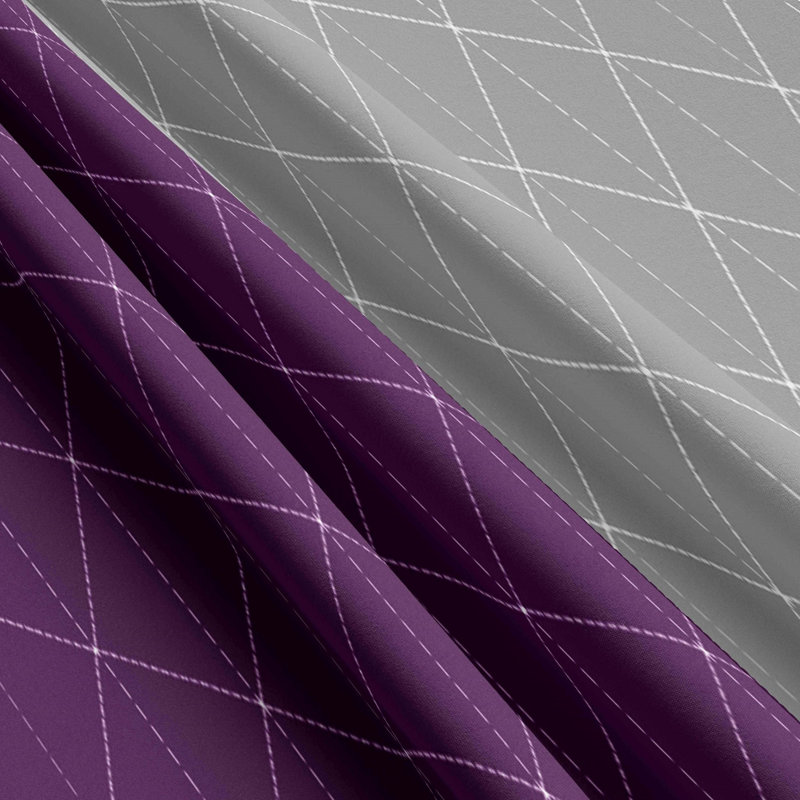 Denice Renforcé Bed Linen, 135 x 200cm Duvet Cover + 1 Pillowcase, Purple/Grey