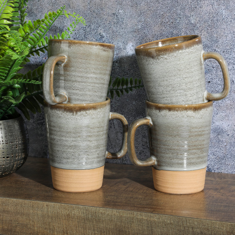 Gibson Elite Earthy Brown Ceramic 17 OZ Mug Set