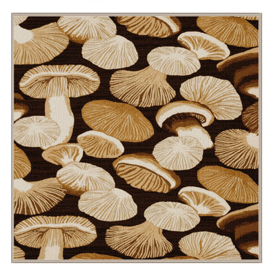 Washable Shiitake Mushroom Vegetables Area Rug