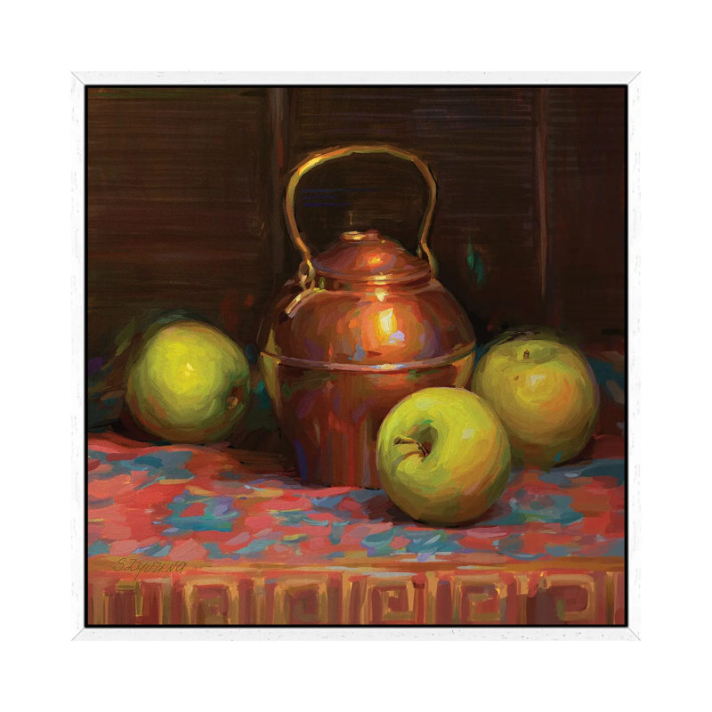 Apples 1 Piece Wall Art on Canvas, 93.98 cm H x 93.98 cm W, White Framed