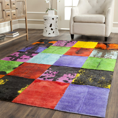Merwin Geometric Leather Hand Woven Area Rug
