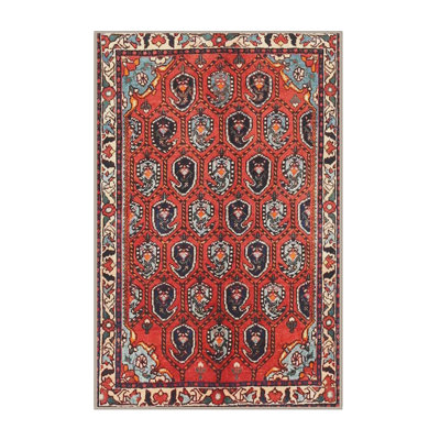 Tapis traditionnel rouge / noir