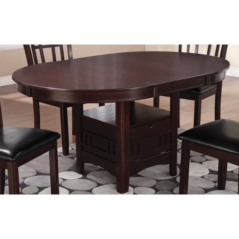 Table de salle à manger extensible Glinda, Standard (hauteur de 30,5 po), Espresso