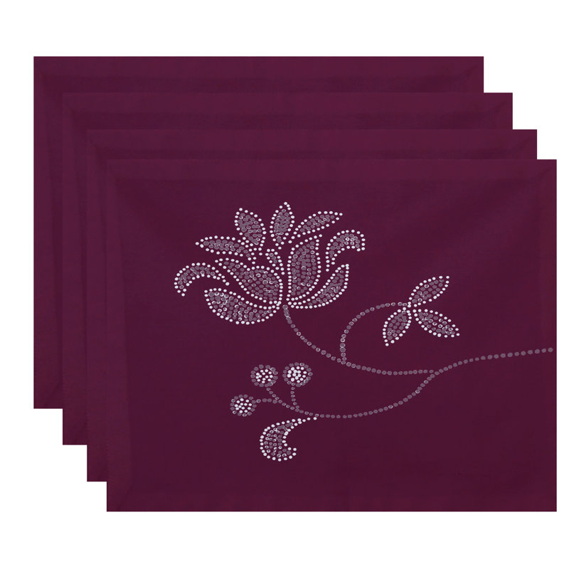 Ensemble de napperons 4 pièces Gordonsville, Mauve