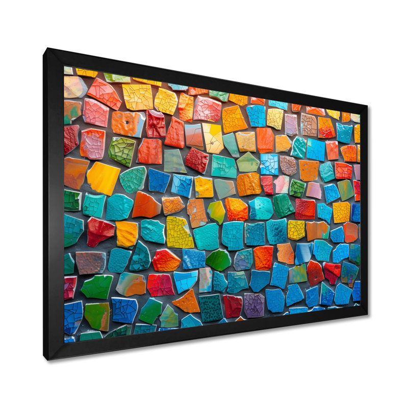 Carreaux de mosaïque colorés, beauté V - Boho, Cadre photo noir simple, H 12 po x l 20 po