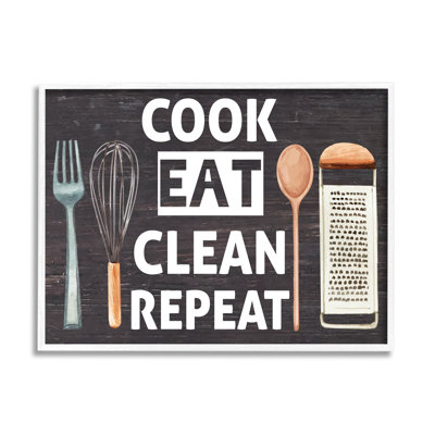 " Cook Eat Clean Repeat Phrase " by ND Art