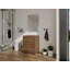 Armoire de meuble-lavabo autoportante 24 po avec double tiroir 24 po, bois d'ingénierie, brun (meuble-lavabo seulement) | Idée cadeau