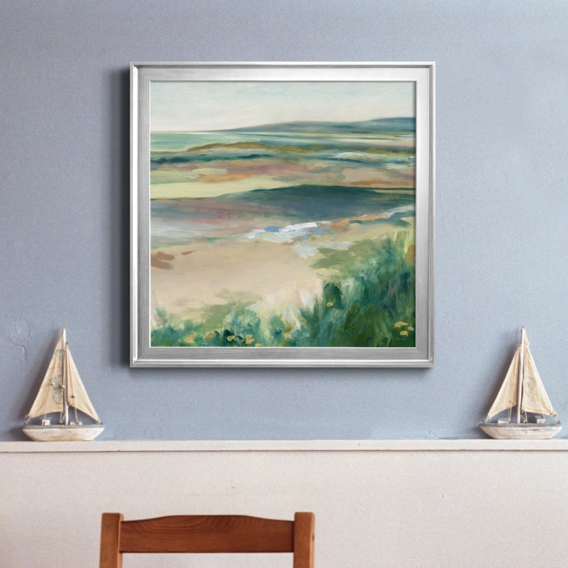 Sea Reflections - Peinture sur toile encadrée, Toile encadrée argentée, H 17,5 po x l 17,5 po x P 1,5 po