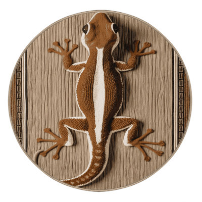 Washable African Fat tailed Gecko Wildlife Area Rug